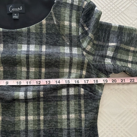 Connected Apparel Womens Woven Plaid Shift Dress Size 12 - Picture 11 of 11